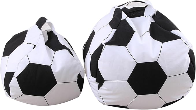 Colorful House Stuffed Animal Storage Bean Bag Chair for Kids and Adults, Lightweight Bean Storage Bag Cover for Organizing Blankets Clothes (38 inches, Football)