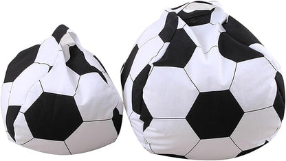 Colorful House Stuffed Animal Storage Bean Bag Chair for Kids and Adults, Lightweight Bean Storage Bag Cover for Organizing Blankets Clothes (38 inches, Football)