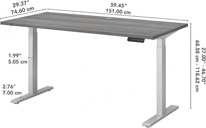 Bush Business Furniture Move 60 Series Electric Ergonomic Sit-Stand Computer Table for Home and Professional Office, 60W x 30D, Platinum Gray