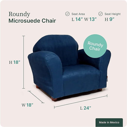 Keet Microsuede Children's Chair, Roundy,Wood, Indigo