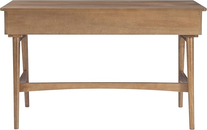 Linon Natural Dutton Wood and Rattan Desk