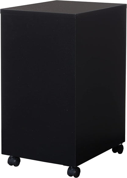 OSP Home Furnishings 2 Drawer Mobile Locking Metal File Cabinet, Black