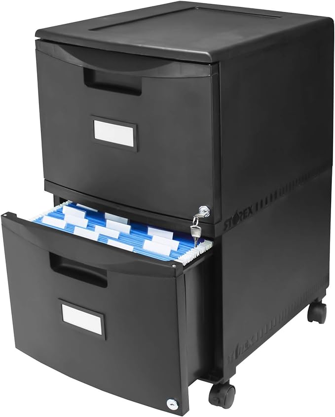 Storex 61312A01C File Cabinet, 1-Pack, Black