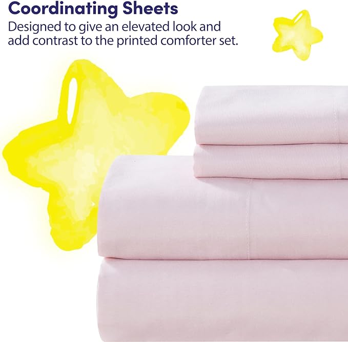Kids Bedding Set Bed in a Bag for Boys and Girls Toddlers Printed Sheet Set and Comforter, Twin, Waterbury Marble (Pack of 4)
