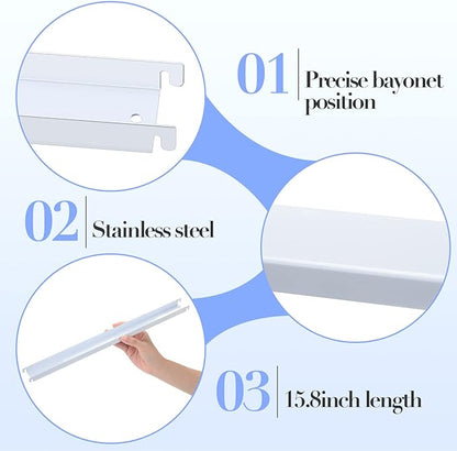 6 Pcs Filing Front to Back Rails File Cabinet Rails Lateral Hanging File Bar Stainless Steel White File Cabinet Inserts for Sides Letter Size Folders Office Home Storage Organizer 15.76 Inches Long