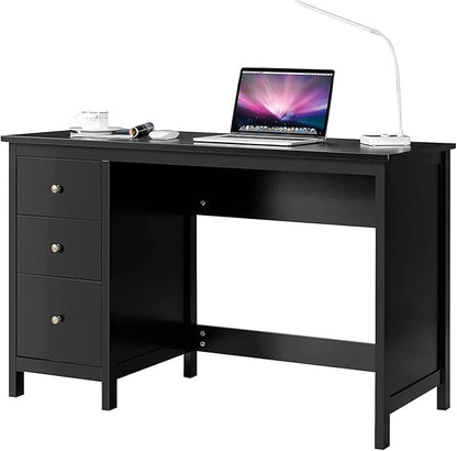 3-Drawer Computer Desk, Black