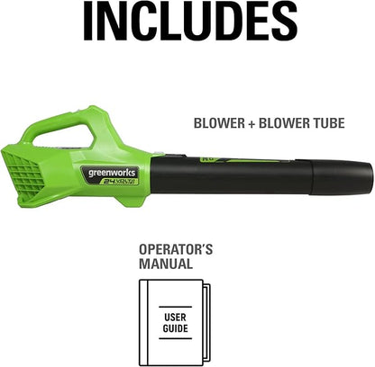 Greenworks 24V (90 MPH / 320 CFM / 125+ Compatible Tools) Cordless Axial Leaf Blower, Tool Only
