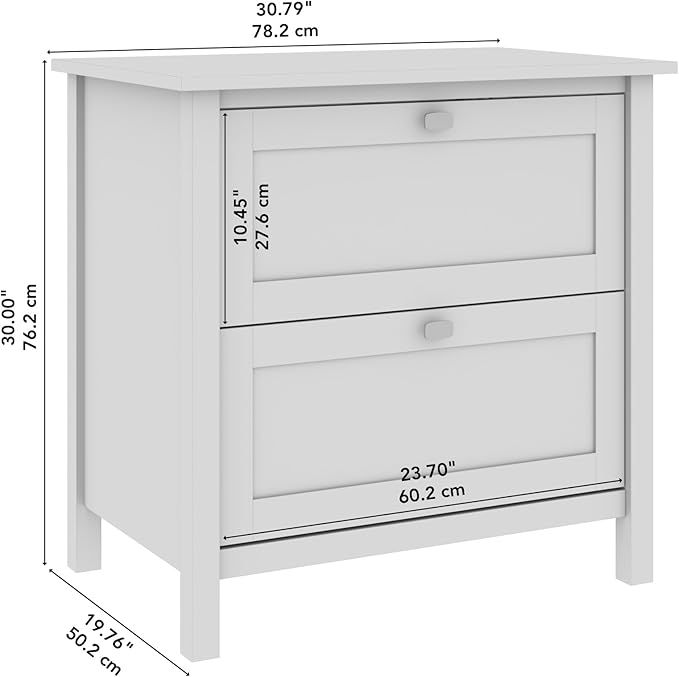 Bush Furniture Broadview 2 Drawer Lateral File Cabinet in Pure White