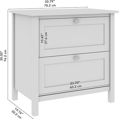 Bush Furniture Broadview 2 Drawer Lateral File Cabinet in Pure White