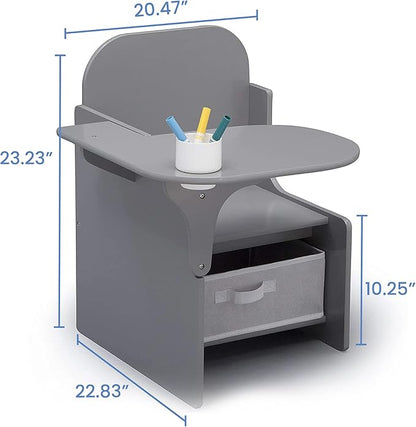 Delta Children MySize Chair Desk With Storage Bin, Grey