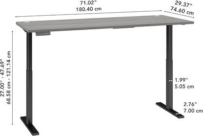 Bush Business Furniture Move 60 Electric Ergonomic Sit-Stand Computer Table for Home and Professional Office, 72W x 30D, Platinum Gray
