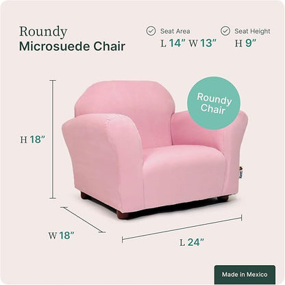Keet Microsuede Children's Chair, 24x18x18 Inch (Pack of 1), Pink