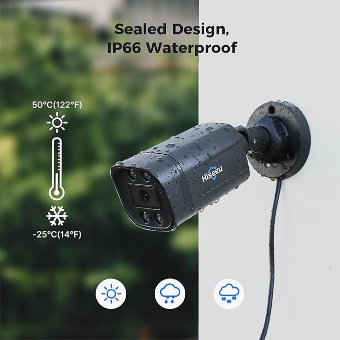 [3TB HDD] Hiseeu 3K 8ch Wired Security Camera System with Vehicle/Human Detection Home CCTV Camera System w/8pcs Security Cameras 5MP H.265+ DVR Outdoor&Indoor,Remote Access,Night Vision,24/7 Record