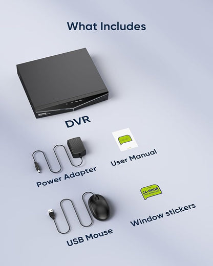 SANNCE 1080P 16 Channel CCTV DVR (NO Hard Drive), H.264+ Hybrid 5-in-1 Security Camera Recorder, Supports 2MP TVI AHD CVI CVBS Analog IP Surveillance Cameras, Remote Access, Motion Alert