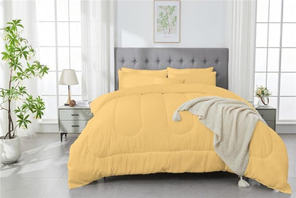 3 Piece Solid Color All Season Bedding Comforter Set Microfiber Soft Lightweight Bedding Set for Kids Teens Adults Room Decor with 1 Comforter and 2 Pillowcases King