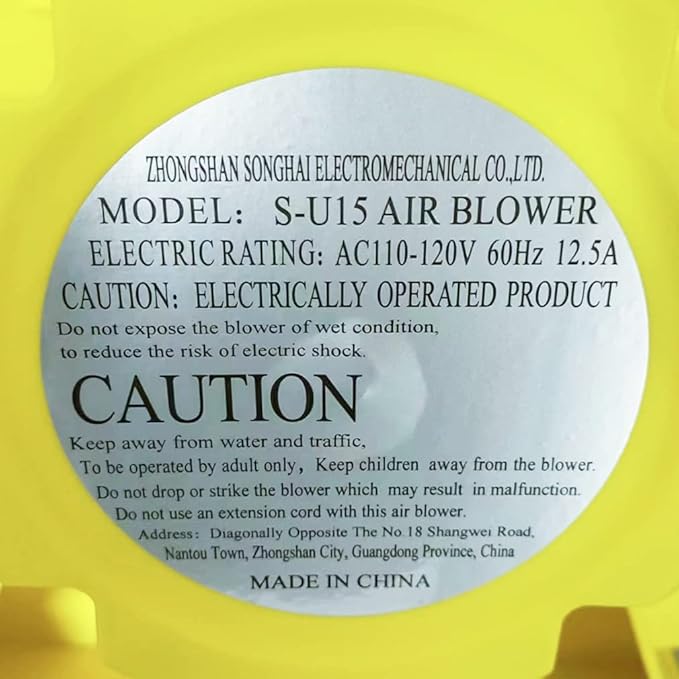 1500W (2HP) Air Blower, Commercial Inflatable Bouncer Blower, Perfect for Inflatable Bounce House, Jumper, Bouncy Castle…