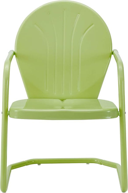Crosley Furniture KO10004KL Griffith 3-Piece Retro Metal Outdoor Seating Set with 2 Chairs and Side Table, Key Lime