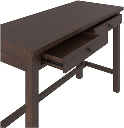 Signature Design by Ashley Camiburg Modern Home Office Writing Desk with Drawers, Warm Brown