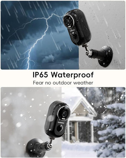 ZUMIMALL Security Cameras Wireless Outdoor,2K Cameras for Home Security, Outdoor/Indoor Camera Battery Powered, 2.4G WiFi, Magnetic Mount,3MP Color Night Vision/Siren/PIR/AI/Cloud/Alexa