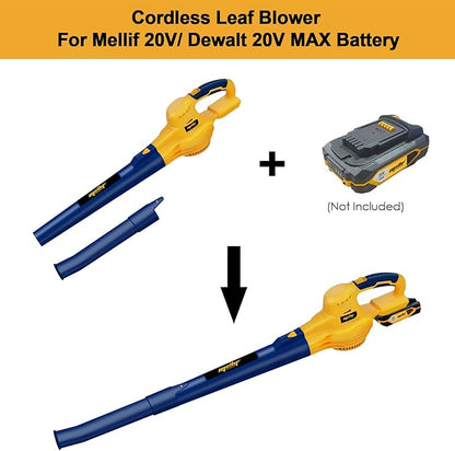 Cordless Leaf Blower, Mellif for 20V Max Lithium Battery (Battery NOT Included) Handheld Electric Jobsite Air Blower 100CFM 110MPH Powerful for Lawn Care | Snow Blow | Yard Clean