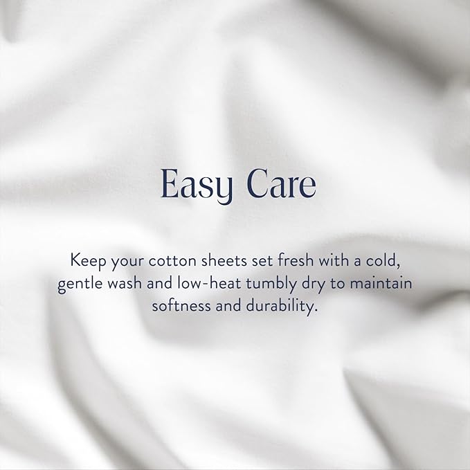 Brooklinen Luxury Sateen 4 Piece Twin XL Sheets Set in White - 100% Cotton Sateen Sheets - 1 Fitted Sheet, 1 Flat Sheet, 2 Pillowcases - Best Luxury Sheets