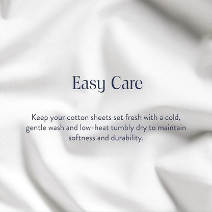 Brooklinen Luxury Sateen 4 Piece Twin XL Sheets Set in White - 100% Cotton Sateen Sheets - 1 Fitted Sheet, 1 Flat Sheet, 2 Pillowcases - Best Luxury Sheets