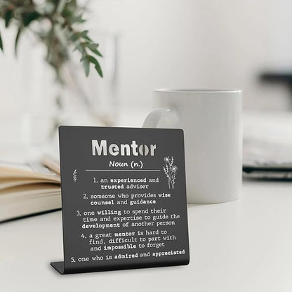 Afterprints Mentor Gifts for Women Men Thank You Gifts For Mentor Leaving Going Away Retirement Appreciation Boss, Coworker, Teacher, Counselor, Coach Office Desk Decor (black) XLK09