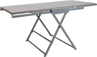 Origami Modern 2 in 1 Shelf to Table Style, Organizer Deco Rack Magically Turn to a Table/Desk in a Second,Fully Assembled, Platinum/Gray US Patent Pending (STT-PLAGRY)