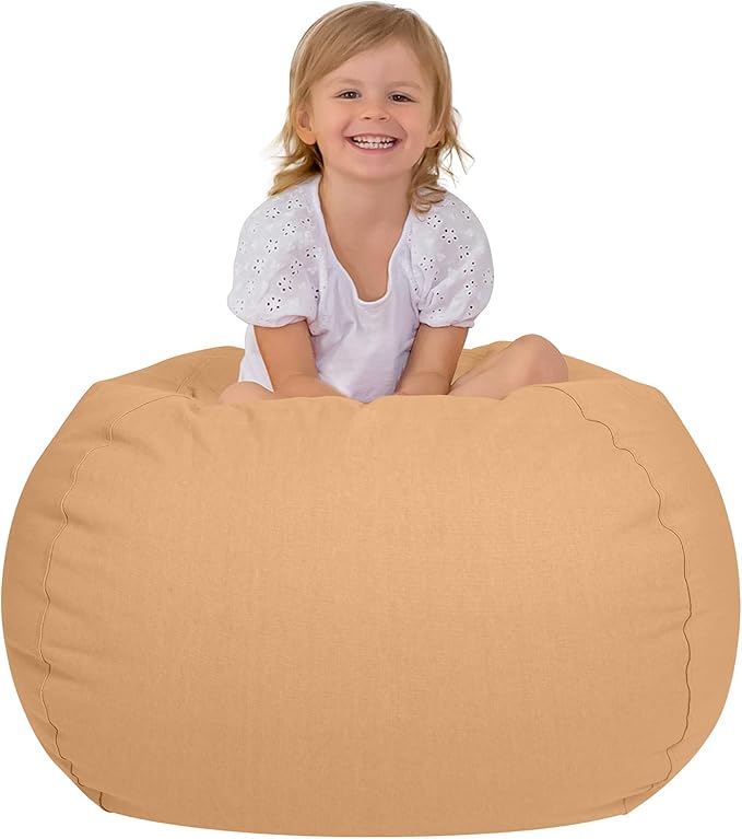 Aubliss Stuffed Animal Bean Bag Storage Chair (Solid Khaki, X-Large (48''))