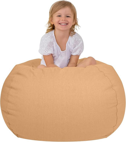 Aubliss Stuffed Animal Bean Bag Storage Chair (Solid Khaki, X-Large (48''))