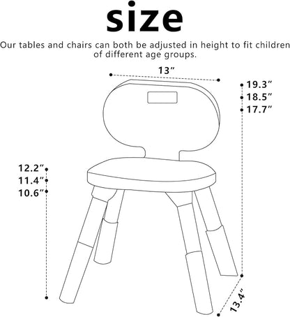 3 Level Height Adjustable Kids Chairs Plastic Preschool Chair Durable and Lightweight Child Chair with a Maximum Load Capacity of 220 pounds Suitable for Day Care, Classroom, and Home (2-Pack Grey)