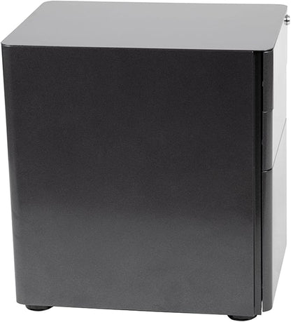 Flash Furniture Warner Modern 3-Drawer Mobile Locking Filing Cabinet with Anti-Tilt Mechanism and Hanging Drawer for Legal & Letter Files, Black