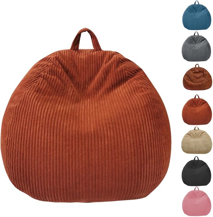 Bean Bag Chairs (No Filler),Bean Bag Cover,Stuffed Animal Storage Bean Bag,Plush Toys Storage Bag,Bean Bag for Kids,Adults,Teens[Large 36 x 45 in] Red Bean Bag