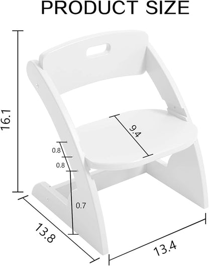 HOUCHCIS Toddler Chair, Wooden Toddler Chair for Kids, Adjustable Kids Chairs for Toddlers, Toddler Chairs and Small Chair, Kids Chair (White)