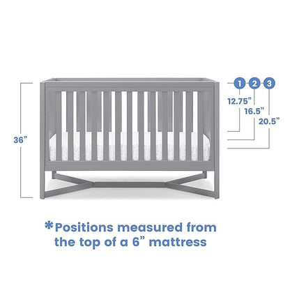 Delta Children Tribeca 4-in-1 Baby Convertible Crib, Grey