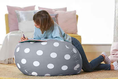Aubliss Stuffed Animal Bean Bag Storage Chair (Grey Dot, Medium (32''))