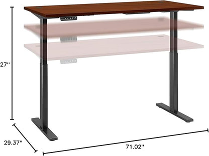 Bush Business Furniture Move 60 Electric Ergonomic Sit-Stand Computer Table for Home and Professional Office, 72W x 30D, Hansen Cherry