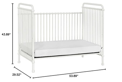 Namesake Abigail 3-in-1 Convertible Metal Crib in Washed White, Greenguard Gold Certified
