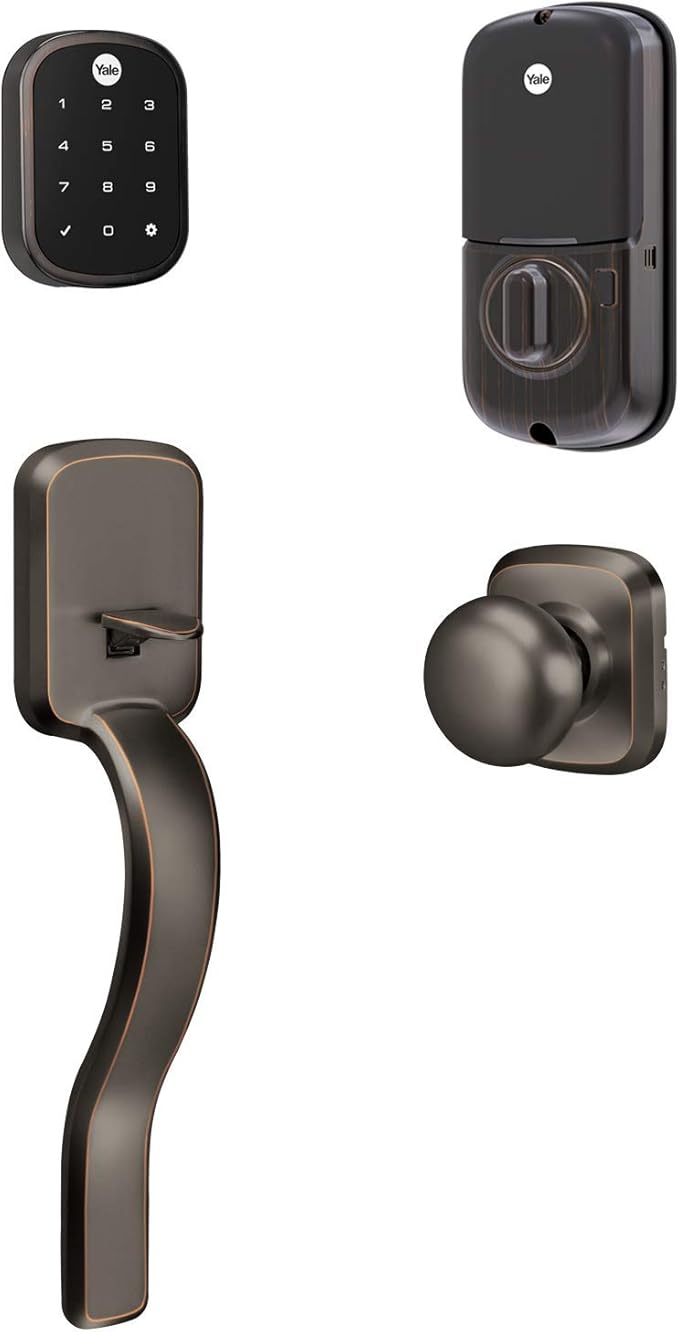Yale Assure Lock SL, Wi-Fi Smart Lock with Ridgefield Handleset - Works with the Yale Access App, Amazon Alexa, Google Assistant, HomeKit, Phillips Hue and Samsung SmartThings, Oil Rubbed Bronze