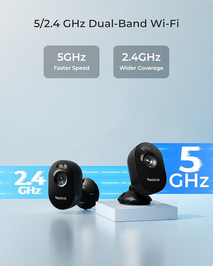 REOLINK Wireless Outdoor Security Camera Lumus 2K(Black), 4MP Spotlight Color Night Vision, 2.4/5GHz Dual-Band WiFi Plug in Camera, Smart Person/Vehicle/Animal Detection, Two-Way Talk, Local Storage