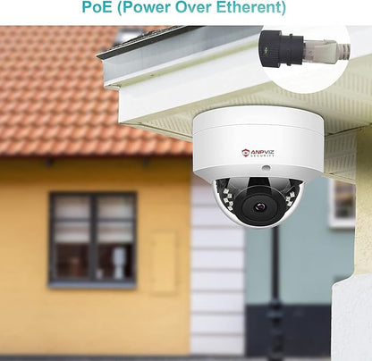 Anpviz 5MP PoE IP Dome Camera with Audio/Mic, IP Security Camera Outdoor Indoor, 98ft IR Night Vision, IP66 Waterproof, 2.8mm Lens, 24/7 Recording, Human Detection, Not PTZ, NDAA Compliant (U Series)