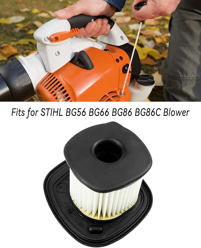 Filter Fits for Stihl BG56 BG66 BG86 BG86C Blower Replace 4241 140 4404, 4241 140 4403, 42411404400 with Spark Plug Fuel Filter, Black