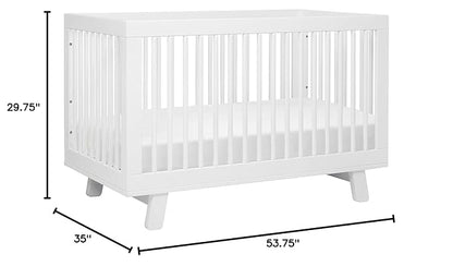 Babyletto Hudson 3-in-1 Convertible Crib with Toddler Bed Conversion Kit in White, Greenguard Gold Certified , 53.75x29.75x35 Inch (Pack of 1)
