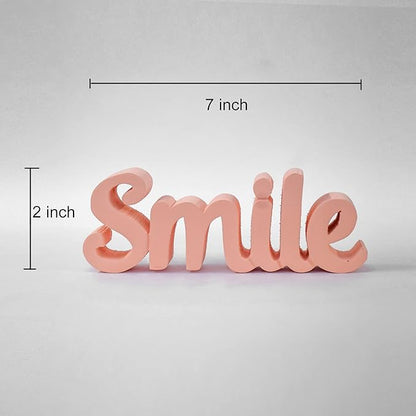 Smile – Peach, Aesthetic table decor for home or office, desk or Shelf. Quirky room decoration showpiece, ideal for birthday gift, corporate gift, and inspiring wall decor