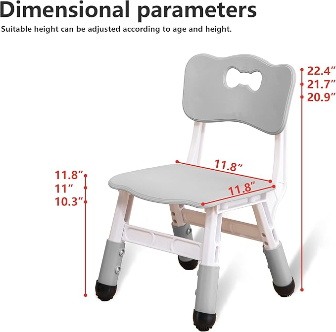 Kids' Desk Chairs Adjustable Height is Suitable for Children's Chairs Used in Families, Schools and Day-Care Between 2-10 Years Old The Max Bearing Capacity is 220LB(5PCS-Beige)