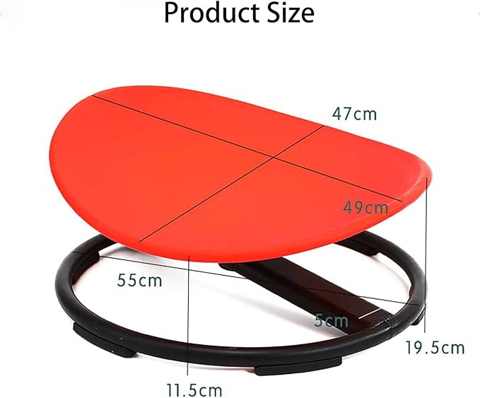 Autism Kids Swivel Chair,Spin Sensory Chair,Kids Spinning Chair,Sit Spin Training Body Coordination,Metal Base Non-Slip Small Desk Chair (Red) …