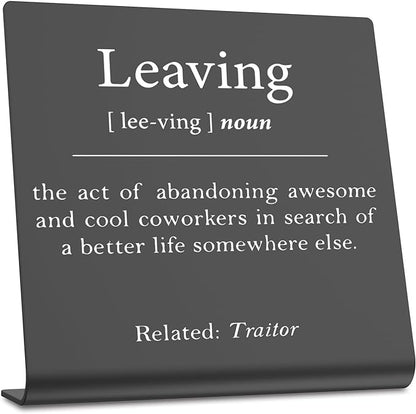 Going Away Gift For Coworker Leaving funny Office Desk Decor Farewell Gifts For Boss Leaving JobGoodbye Gifts For Coworkers Retirement Party Decorations Plaque dksg17