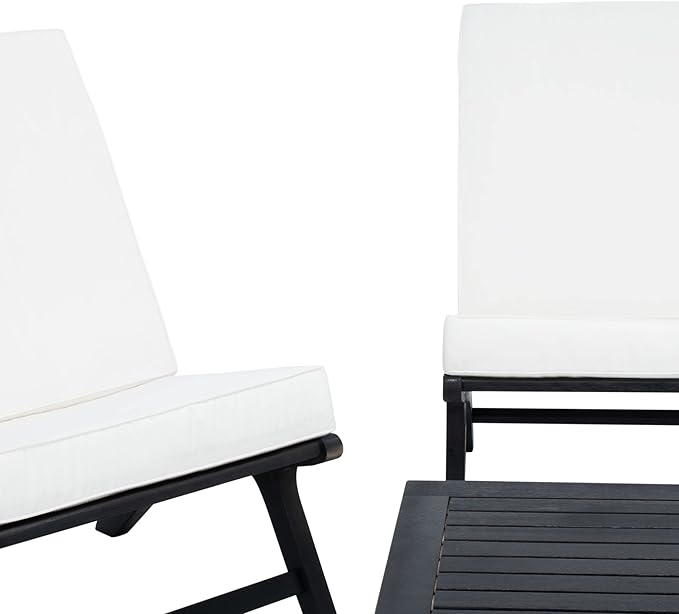 SAFAVIEH Outdoor Collection PAT7044 Conversation Set, Black/Beige