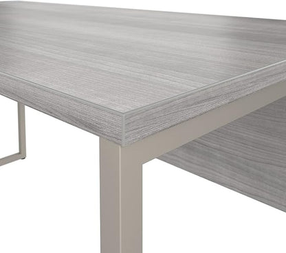 Bush Business Furniture Hybrid 60-inch L-Shaped Table Desk, Platinum Gray (HYB027PG)