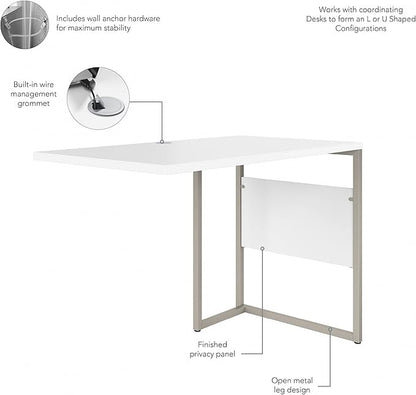 Bush Business Furniture Hybrid Desk Return/Bridge, 42W x 24D, White